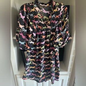 Rainbow Cheetah Leopard Cat Dress Womens S